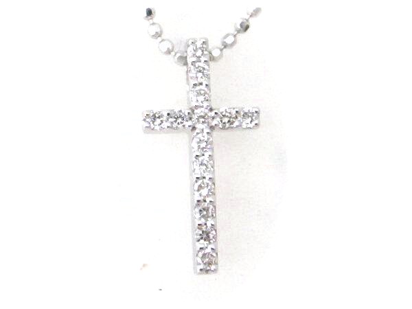 ヴァンドーム青山 ダイヤモンド クロスネックレス K18WG(18金 ホワイトゴールド) 十字架 質屋出品