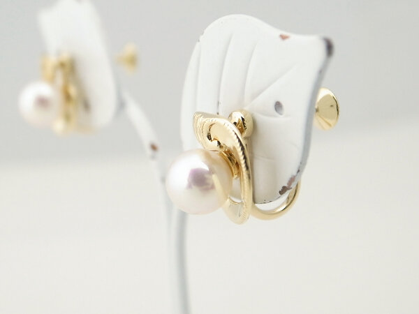 ミキモト パールイヤリング K18YG(18金 イエローゴールド) 真珠 質屋出品