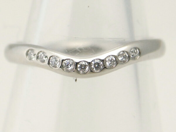 ティファニー カーブドバンドリング ダイヤモンドリング Pt950(プラチナ) 9号 指輪 質屋出品